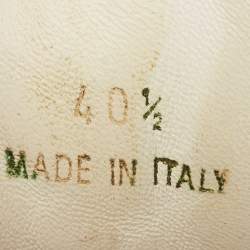 Pre Owned Jimmy Choo White Leather NY Studded Strap Low Top Sneakers Size 40.5