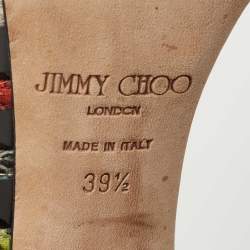 Pre Owned Jimmy Choo Multicolor Patent and Water Snakeskin Sandals Size 39.5