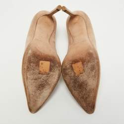Pre Owned Jimmy Choo Beige Suede Romy Pumps Size 36.5