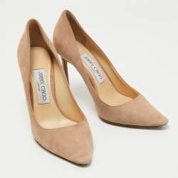 Pre Owned Jimmy Choo Beige Suede Romy Pumps Size 36.5