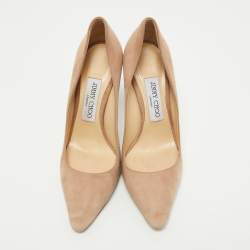 Pre Owned Jimmy Choo Beige Suede Romy Pumps Size 36.5