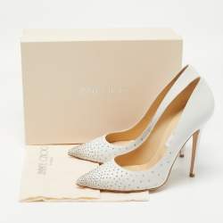 مملوكة مسبقًا Jimmy Choo White Leather Anouk Pumps Size 40