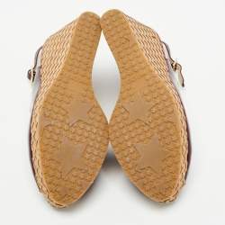 Pre Owned Jimmy Choo Burgundy Patent Leather Prova Wedge Sandals Size 40