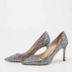 Pre Owned Jimmy Choo Metallic Coarse Glitter Romy Pumps Size 37