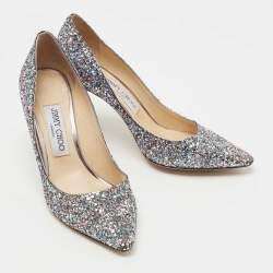 Pre Owned Jimmy Choo Metallic Coarse Glitter Romy Pumps Size 37