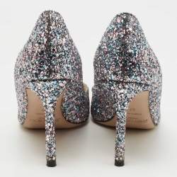 Pre Owned Jimmy Choo Metallic Coarse Glitter Romy Pumps Size 37