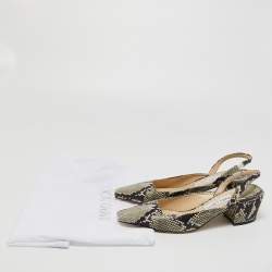 Pre Owned Jimmy Choo Multicolor Python Embossed Leather Slingback Pumps Size 39