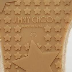 Pre Owned Jimmy Choo Black Denim Wedge Ankle Strap Sandals Size 40