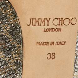 Pre Owned Jimmy Choo Metallic Glitter Love Pumps Size 38