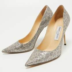 Pre Owned Jimmy Choo Metallic Glitter Love Pumps Size 38