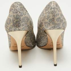 Pre Owned Jimmy Choo Metallic Glitter Love Pumps Size 38