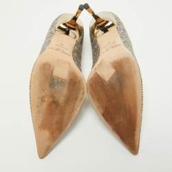 Pre Owned Jimmy Choo Metallic Glitter Love Pumps Size 38