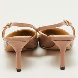 Pre Owned Jimmy Choo Beige Leather Erin Slingback Pumps Size 39.5