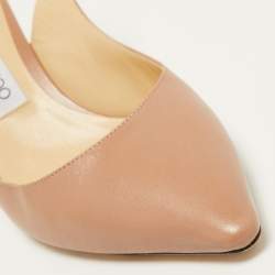 Pre Owned Jimmy Choo Beige Leather Erin Slingback Pumps Size 39.5