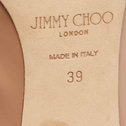 Pre Owned Jimmy Choo Beige Patent Leather Romy Pumps Size 39