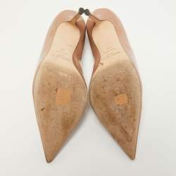 Pre Owned Jimmy Choo Beige Patent Leather Romy Pumps Size 39