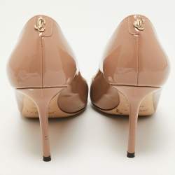 Pre Owned Jimmy Choo Beige Patent Leather Romy Pumps Size 39