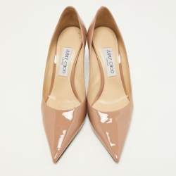 Pre Owned Jimmy Choo Beige Patent Leather Romy Pumps Size 39
