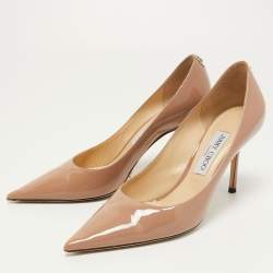 Pre Owned Jimmy Choo Beige Patent Leather Romy Pumps Size 39