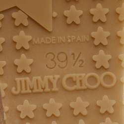 Pre Owned Jimmy Choo Lime Green Patent Leather Cork Prima Platform Wedge Sandals Size 39.5