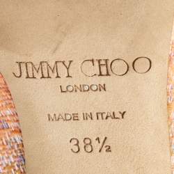 Pre Owned Jimmy Choo Tricolor Knit Fabric Abel Pumps Size 38.5