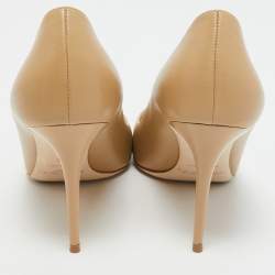 Pre Owned Jimmy Choo Beige Leather ESME 85 Pumps Size 39