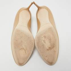 Pre Owned Jimmy Choo Beige Leather ESME 85 Pumps Size 39