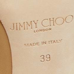 Pre Owned Jimmy Choo Beige Leather ESME 85 Pumps Size 39