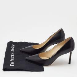 Pre Owned Jimmy Choo Black Leather Romy Pumps Size 39