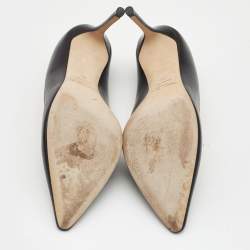 Pre Owned Jimmy Choo Black Leather Romy Pumps Size 39