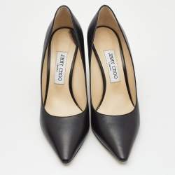 Pre Owned Jimmy Choo Black Leather Romy Pumps Size 39
