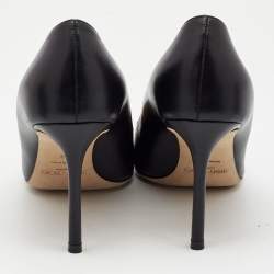 Pre Owned Jimmy Choo Black Leather Romy Pumps Size 39