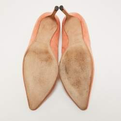 Pre Owned Jimmy Choo Peach Pink Suede Romy Pumps Size 39