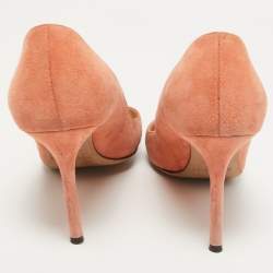 Pre Owned Jimmy Choo Peach Pink Suede Romy Pumps Size 39