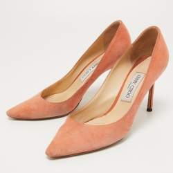 Jimmy Choo Peach Pink Suede Romy Pumps Size 39