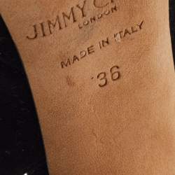 Pre Owned Jimmy Choo Black Suede April Platform Sandals Size 36