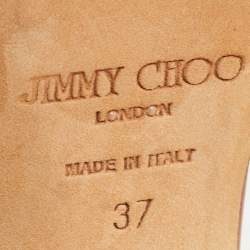 Pre Owned Jimmy Choo Multicolor Canvas Platform Sandals Size 37