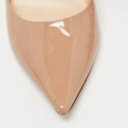 Pre Owned Jimmy Choo Beige Patent Leather Aurora Pumps Size 39.5