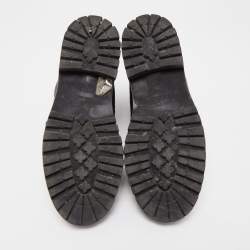 Pre Owned Jimmy Choo Black Suede and Leather Elba Ankle Boots Size 38