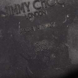 Pre Owned Jimmy Choo Black Suede and Leather Elba Ankle Boots Size 38