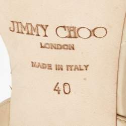 Pre Owned Jimmy Choo Beige Patent Leather Tilly Slingback Pumps Size 40