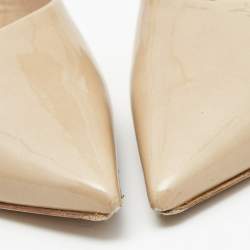 Pre Owned Jimmy Choo Beige Patent Leather Tilly Slingback Pumps Size 40