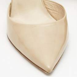 Pre Owned Jimmy Choo Beige Patent Leather Tilly Slingback Pumps Size 40