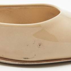 Pre Owned Jimmy Choo Beige Patent Leather Tilly Slingback Pumps Size 40