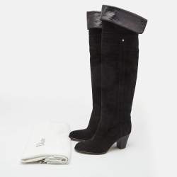Dior Black Suede Madalie Knee Length Boots Size 39