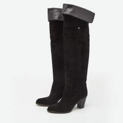 Dior Black Suede Madalie Knee Length Boots Size 39