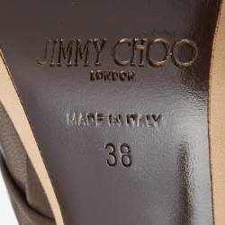 Pre Owned Jimmy Choo Brown Leather Knee Length Boots Size 38