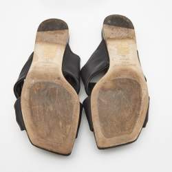 Pre Owned Jimmy Choo Black Leather Narisa Flat Slides Size 39