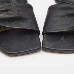 Pre Owned Jimmy Choo Black Leather Narisa Flat Slides Size 39