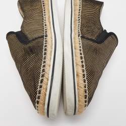 Pre Owned Jimmy Choo Black/Gold Suede Dawn Espadrille Sneakers Size 41